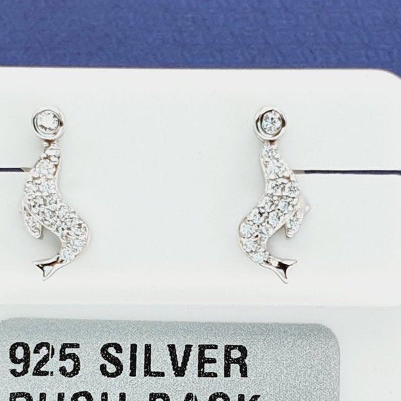 925 Sterling Silver CZ Stud Earrings for Women/Girl, US925P1242 - Picture 8 of 8